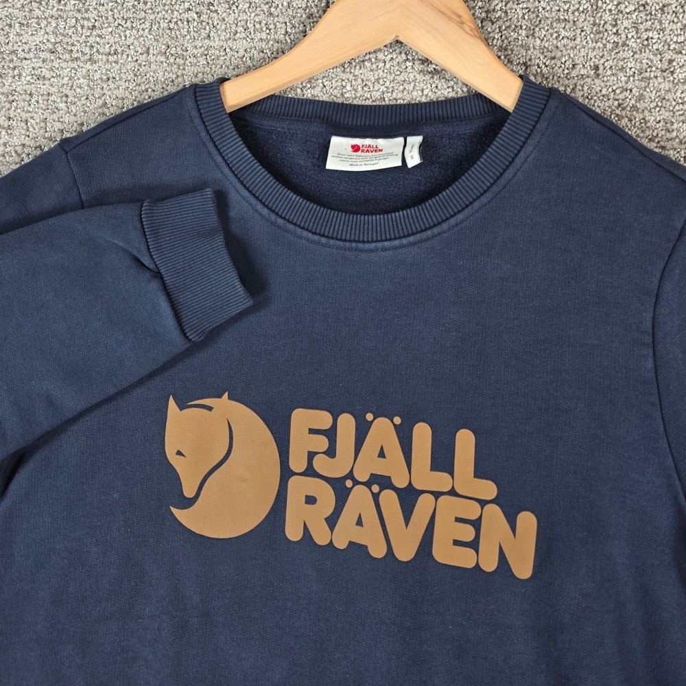 Fjallraven Logo Sweater Crewneck Sweatshirt Navy Blue Womens‎ Size Small